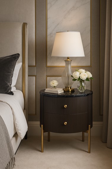 Szafka Nocna STILIG ST381A Brązowy/Złoty