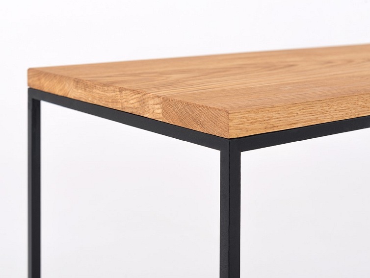 Konsola TENSIO SOLID WOOD 100x30 Dąb Lity/Czarny