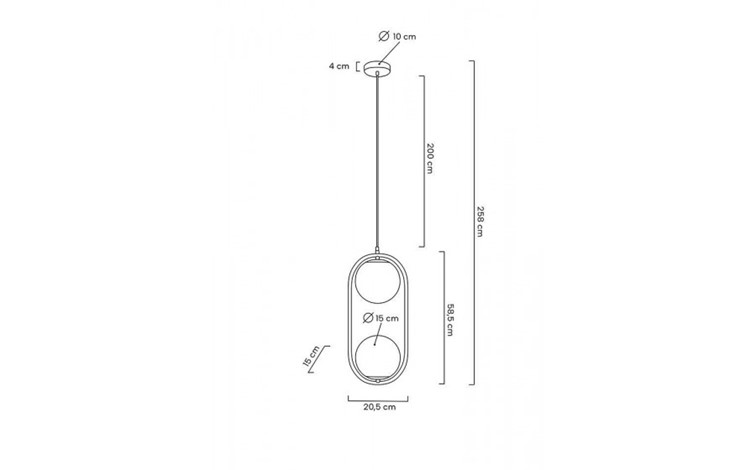 Lampa Wisząca AURELIA TWIN Złoty