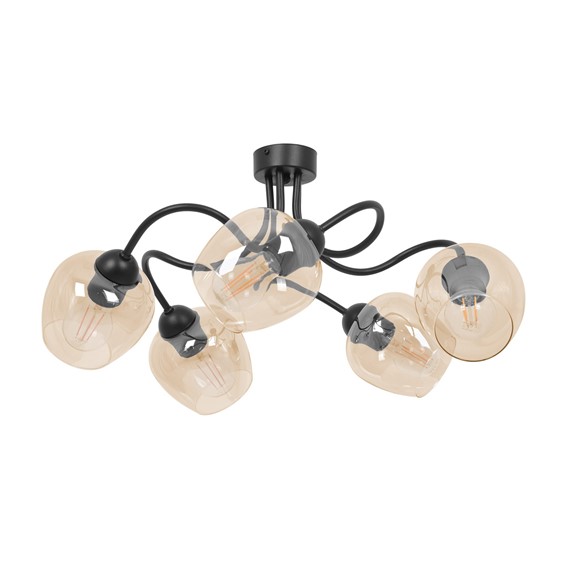 Lampa Sufitowa DIUNA K-5191 Czarny/Bursztynowy