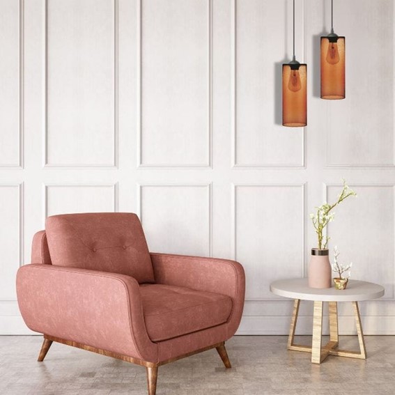 Lampa Wisząca OZISA 1L Czarny/Brązowy