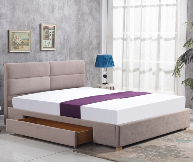 Łóżko MERIDA z Szufladą Beżowy