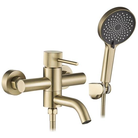 Bateria Wannowa LUNGO STRIPE Złoty Szczotkowany