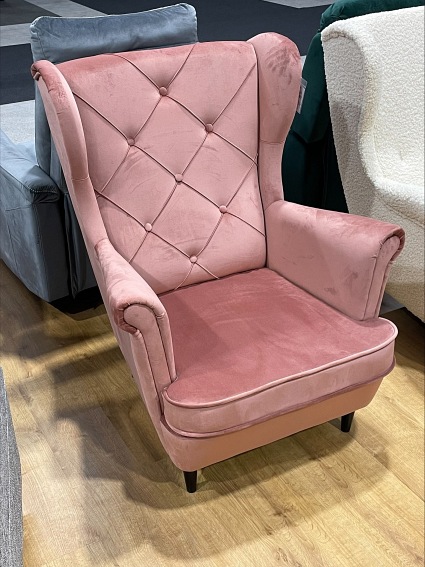 Fotel LADY Velvet Antyczny Róż Bluvel 52