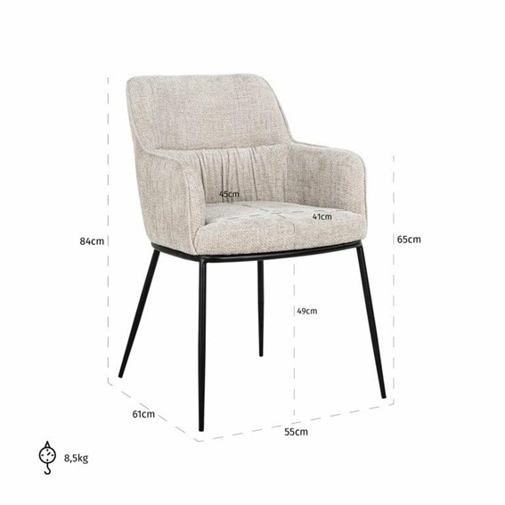 Krzesło BELLA Jasny Beż