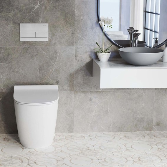 Stelaż Podtynkowy WC K011A-Q z Przyciskiem T Stal Szczotkowana