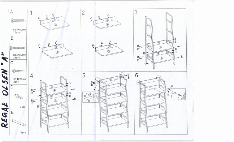 Regał OLSEN A Dąb/Biały