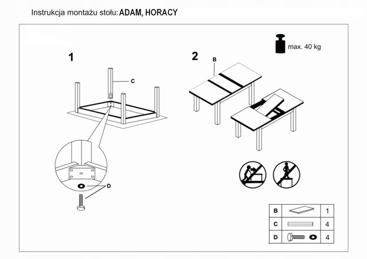Stół ADAM 100x60 Biały Mat