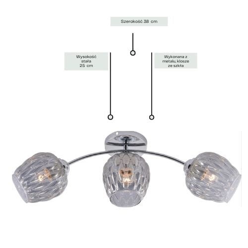 Żyrandol JUDITTA 3 Chromowany