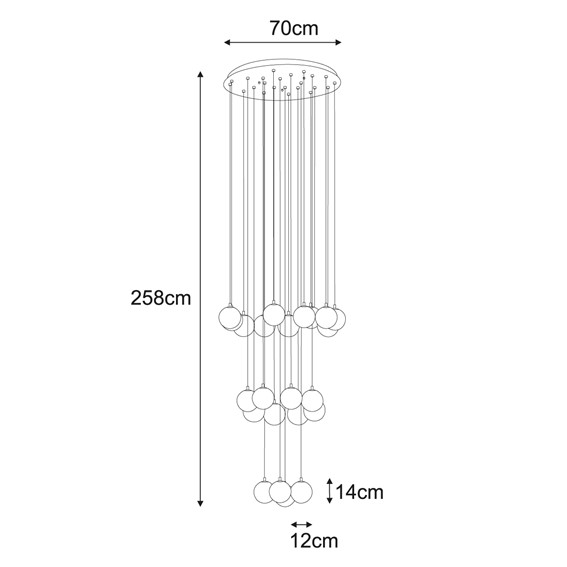 Lampa Wisząca ASPEN KP-32 Biały/Czarny