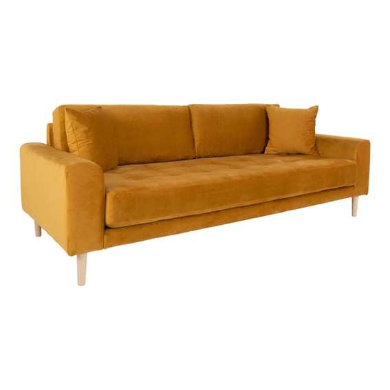 Sofa Trzyosobowa LIDO Żółty/Naturalny