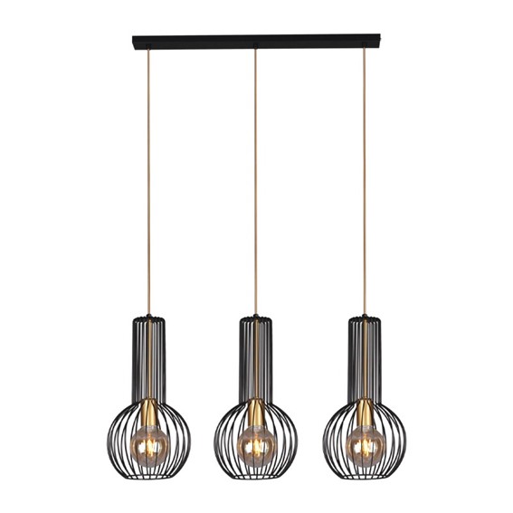 Lampa Wisząca ARVI BLACK K-4521 Czarny/Złoty