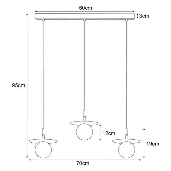 Lampa Wisząca FERMI K-5384 Czarny/Grafitowy