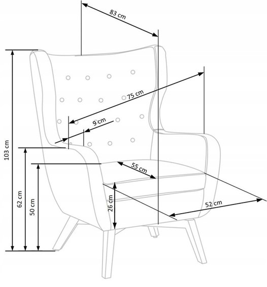 Fotel Wypoczynkowy MARVEL Bordowy