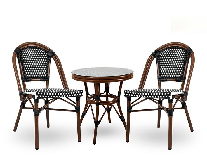 Stół CAFE PARIS 60 Ciemnobrązowy Rattan