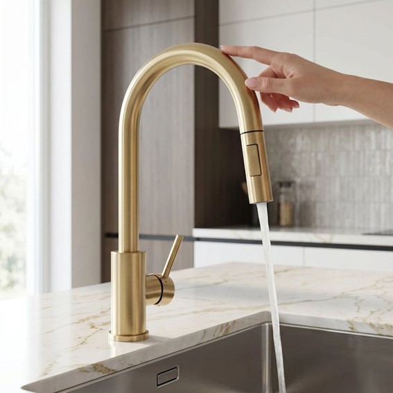 Bateria Kuchenna FRESH TOUCH Złoty Szczotkowany