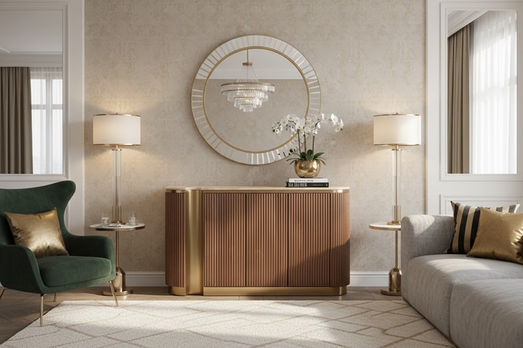 Komoda STILIG ST917D Orzech/Złoty