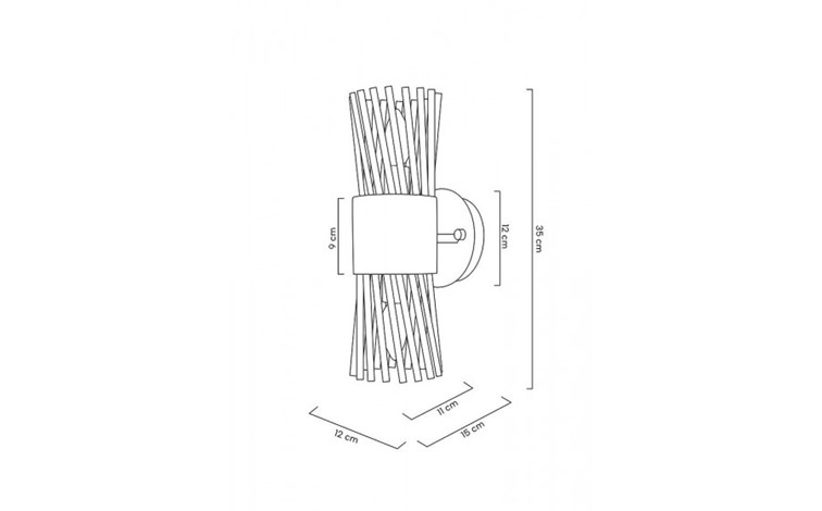 Lampa Ścienna LORENZO Złoty/Transparentny