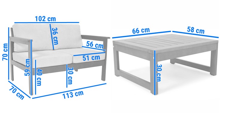 Zestaw Ogrodowy BELLA 4 Osobowy Brązowy/Grafitowy