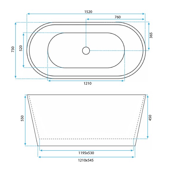 Wanna Wolnostojąca MILANO 150 Biały