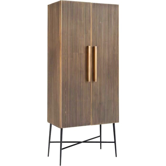 Komoda IRONVILLE Czarny/Naturalny/Złoty