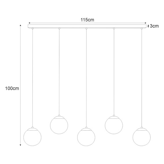 Lampa Wisząca CAMINA K-4747 Czarny/Złoty