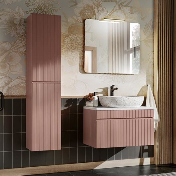 Zestaw Mebli Łazienkowych ICR B LILI-MW21 3 80cm Różowy/Biały