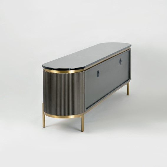 Komoda STILIG ST382A Szary/Złoty/Czarny