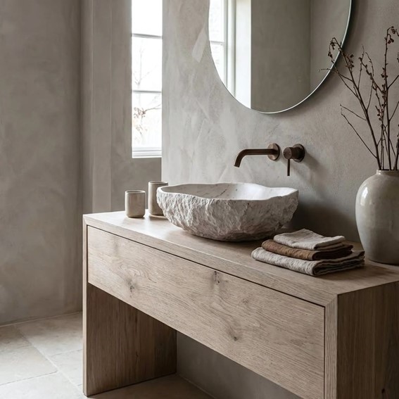 Umywalka Nablatowa ISLA SHIRO Beżowy