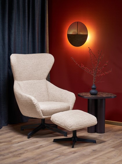 Fotel Wypoczynkowy FREDY z Podnóżkiem Jasny Beżowy