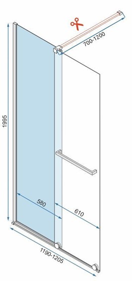 Ścianka Prysznicowa CORTIS 120 Chrom