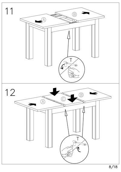 Stół Rozkładany GIZMO (120-160)x75 Kaszmir