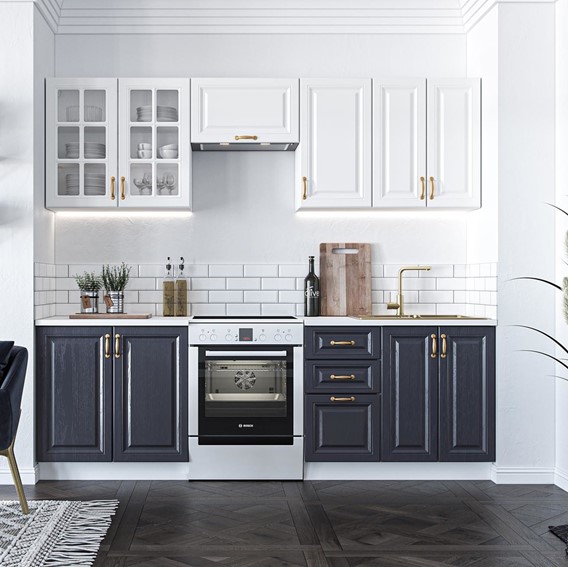 Zestaw Kuchnia VIKTORIA 240 Biały/Granatowy