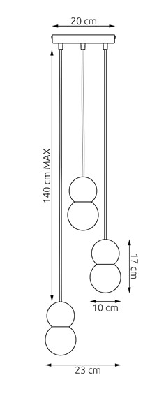 Lampa Wisząca LOOP 3 Czarny