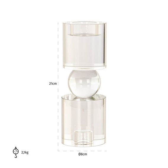 Świecznik ZAHRA Transparentny