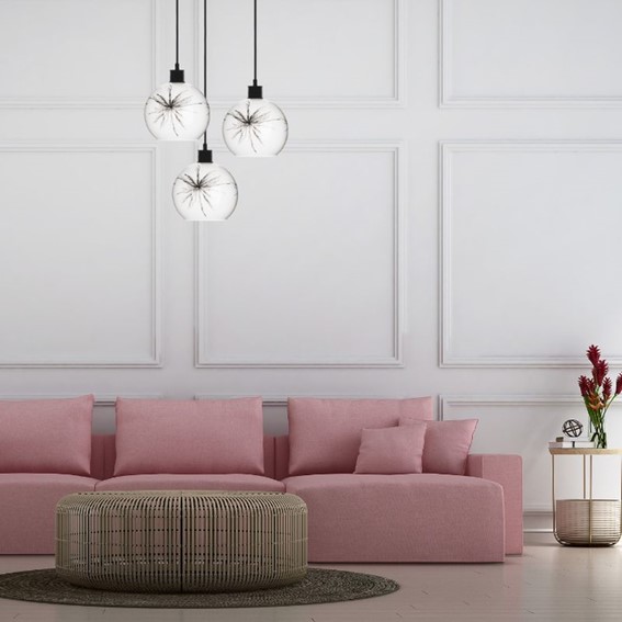 Lampa Wisząca SALIN 1C Czarny/Biały