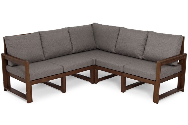 Zestaw Ogrodowy MALTA 5-Osobowy ze Stolikiem Ciemny Brązowy/Grafit