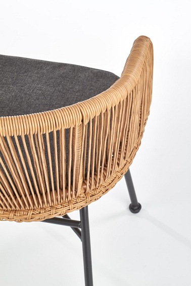 Krzesło Ogrodowe K400 Czarny/Naturalny/Popielaty