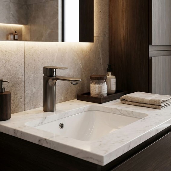 Bateria Umywalkowa Niska DROP Tytan