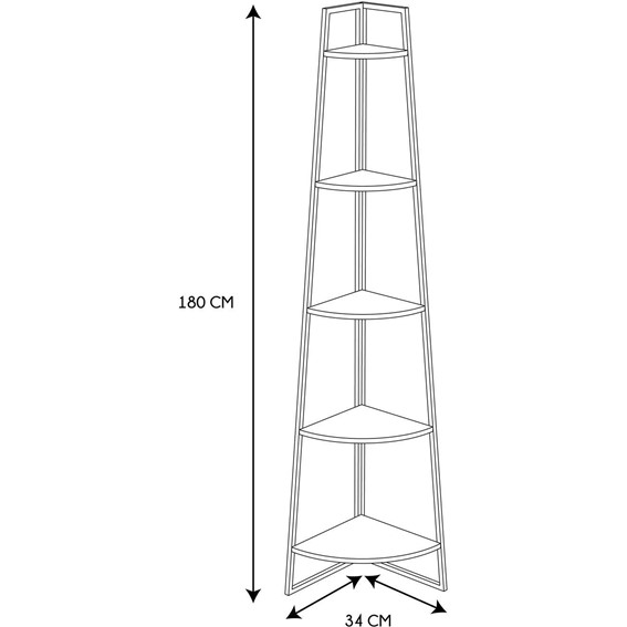 Regał CORNER Narożny z 5 Półkami Biały