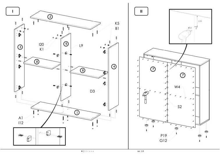 LIVO KM-100 komoda stojąca biały