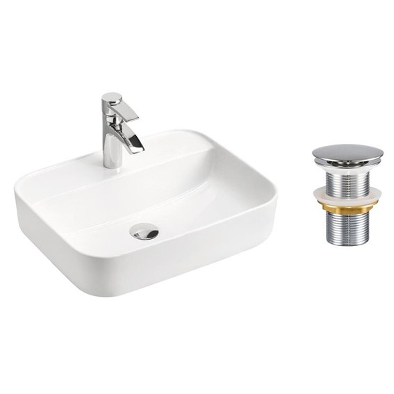 Zestaw Umywalkowy z Korkiem Click-Clack MAGIC Biały