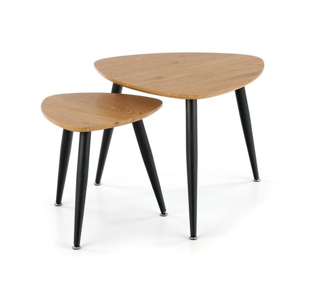 Zestaw 2 Ław Nicea 2 40x40x41 Dąb Złoty/Czarny