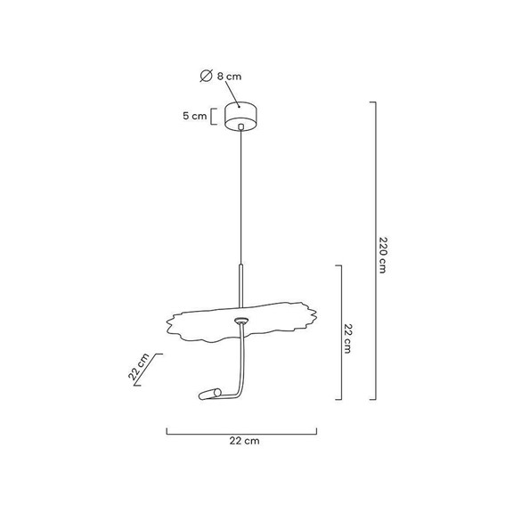 Lampa Wisząca LEAFS Złoty