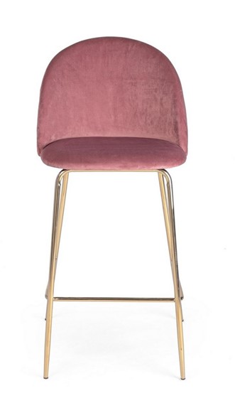 Krzesło Barowe CARRY VELVET Różowy