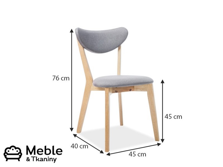 Krzesło BRANDO Dąb/Szary Tap.130