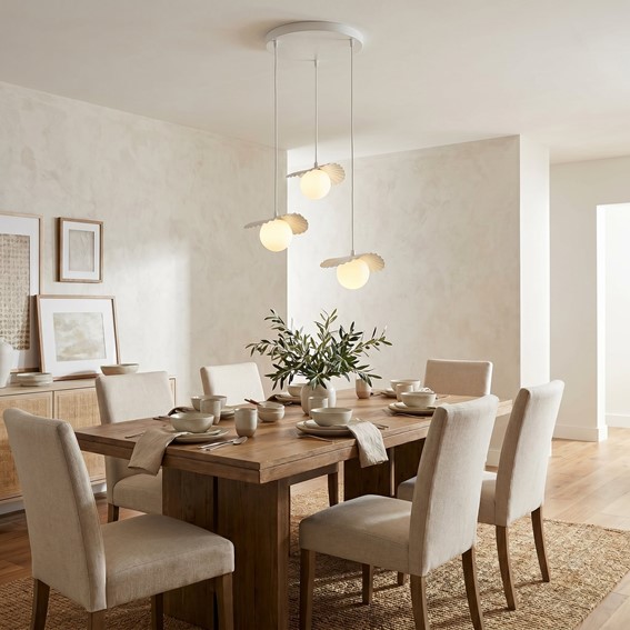 Lampa Wisząca FLORA 3PREM Biały/Opal