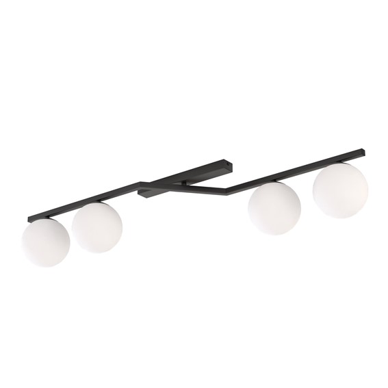 Lampa Sufitowa NATON 4 Czarny/Opal