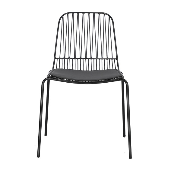 Krzesło z Poduszką PU WILLY Black Czarny