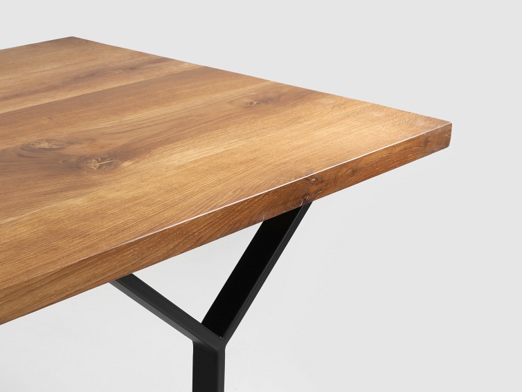 Stół Jadalniany Long Solid Wood 180x90 Dąb/Czarny